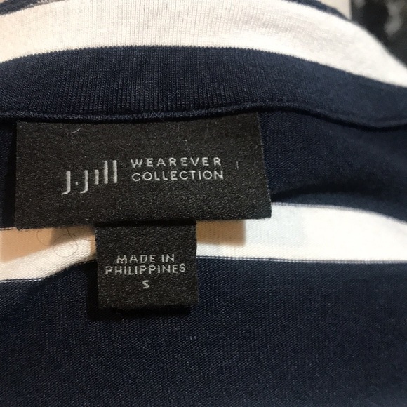 J Jill Wearever Collection Blue & White Striped Tank Top with side slits-S - Picture 5 of 10